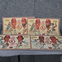 St. Louis Cardinals Panteras Pizza 1982 World Champions Placemats Lot 4, 3 kinds - £22.76 GBP