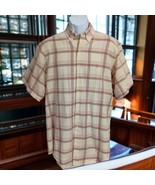 Ralph Lauren Plaid Shirt L Mens Hand Woven Button Up Short Sleeve Pastel... - £43.01 GBP