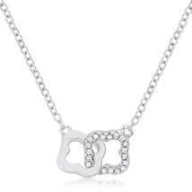 .21 Ct Rhodium Necklace with Floral Links - £31.41 GBP