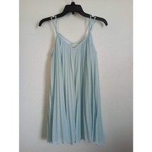 GUESS Accordion Pleat Chiffon Swing Dress Retro Vintage Sleeveless Blue ... - $34.20