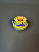 Gialletti Guilio DeRuta Del. A Mano Ceramic Tiny Trinket Keepsake Box Sunflower - £31.31 GBP