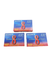 Lot of 3 Sony 8mm Video Camcorder Cassette 120 Minute MP Standard Tapes - £20.44 GBP