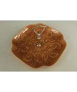 Vintage Ceramic California Pottery T2 Orange Tidbit Serving Tray Flower ... - £15.99 GBP