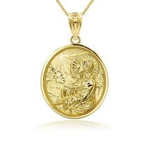  14K Solid Gold 3D Jesus Christ Sermon On The Mount Pendant Necklace  - £345.12 GBP+