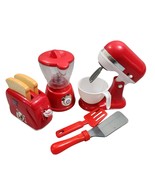 Pretend Play Toy Kitchen Cooking Appliances Toaster Blender Mixer Spatul... - €21,40 EUR