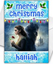 Beauty And The Beast Movie Personalised Christmas Card - Disney Christmas Card - $4.10
