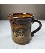 APEX 1977 Studio Pottery Mug Signed Handmade Rustic Brown Glaze Ceramic ... - $21.92 CAD