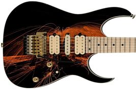 Guitar Skin Axe Wrap Re-skin Fireworks &amp; Sparks Of Orange Light 461 - $44.50