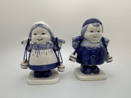 Pair of Vintage Delft Blue Bobble Dolls NB3 - $361.88 MXN