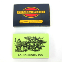 2 Vintage Matchboxes Victoria Station La Hacienda Inn California Matchbook Match - £7.97 GBP