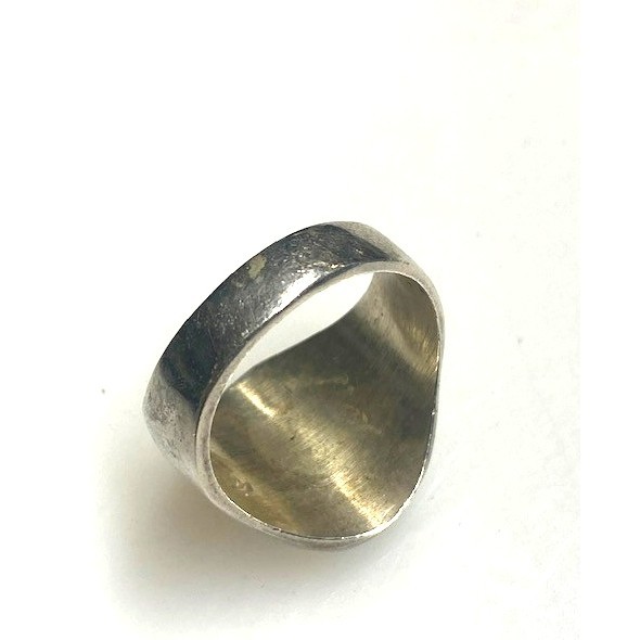 UNISEX TAXCO HANDWROUGHT 925 STERLING SILVER AND TURQUOISE RING SIZE 8 SKY Item image 6