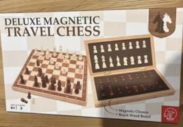 ROO GAMES  Magnetic Travel Chess  Beechwood Board  Ages 6+ NEW - £27.71 GBP