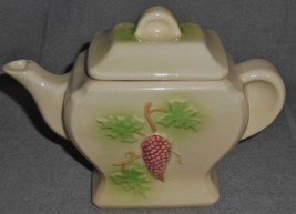 Unknown Maker 1930s-40s POTTERY 16 oz TEAPOT Grapes Motif GREAT DESIGN - £13.31 GBP