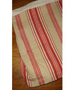 Pottery Barn Bedskirt Twin Size Red &amp; Khaki Stripe 15&quot; Drop Matthieu Str... - £10.43 GBP