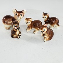 Vintage Bone China Brown Bear Family Miniature Figurines Set of 5 - £19.65 GBP