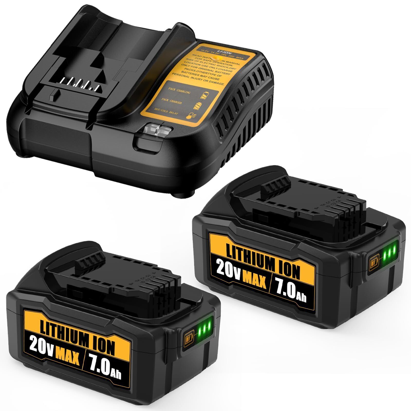 FEOTDN 2-Pack 7.0Ah Lithium-ion Cordless Tool Battery Packs Replacement ... - $135.52