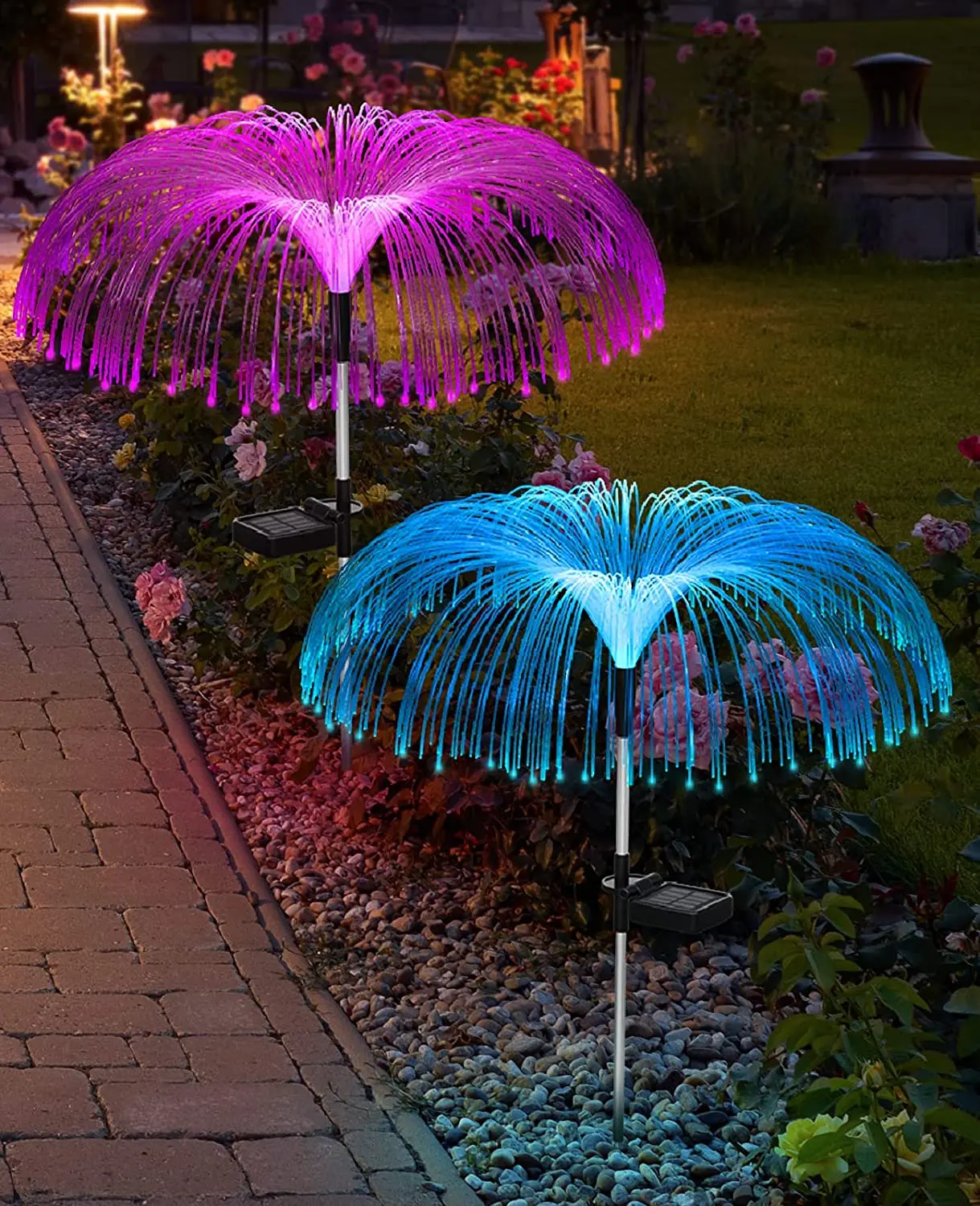 Solar Powered Outdoor Jellyfish Lamp scape Lighting LED Solar Garden Light for P - £68.26 GBP