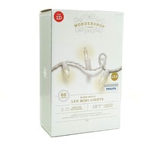 Wondershop 60 LED Smooth Mini Christmas String Lights Warm White Philips 19.5 ft - $9.89