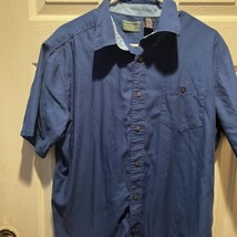 Ben Hogan Button Up Shirt Mens Large Short Sleeve Blue Golf Collection - $12.20