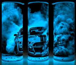 Glow in the Dark Ford Mustang Cobra Red Racing Cup Mug Tumbler 20oz - $22.72