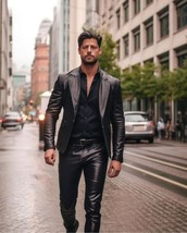 New Black Formal Handmade Real Men Lambskin 100% Leather Business Stylis... - £94.92 GBP