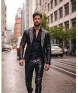New Black Formal Handmade Real Men Lambskin 100% Leather Business Stylis... - €101,01 EUR