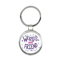 Worlds Best FRIEND : Gift Keychain Great Floral Birthday Family Friend Christmas - £6.31 GBP