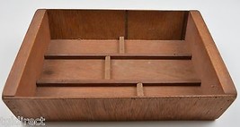 Vintage Handmade Divided Storage Box 11&quot; Long Collectible Primitve Rustic Decor - £7.00 GBP