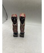 African Women Hand Carvef,Hand Painted Wooden Sculpture two - €25,34 EUR