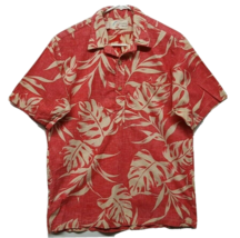 Vtg SHORELINE Monstera Floral Reverse Print Hawaiian Pullover Shirt Sz L... - £31.72 GBP