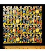 Vintage Musicians Chromolithograph Embossed Die-Cut Scrap Reliefs PZB 1173 - $110.65 CAD