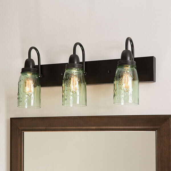 Mason Jar bathroom Vanity Light - 3 light