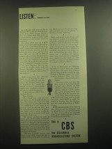 1945 CBS Columbia Broadcasting System Ad - Listen: February 10, 1945 - $18.49