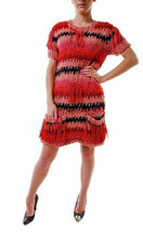 For Love &amp; Lemons Knitz Womens Dress Crosby Fringe Knit Elegant Red Size S - £63.59 GBP