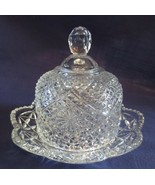 Vintage Avon Pressed Glass Butter or Cheese Dish &amp; Dome Lid Made by Fost... - £10.16 GBP