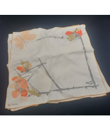 3 Vtg Vera Neumann Napkins Asian Inspired Soft Orange Floral Butterfly L... - $14.99