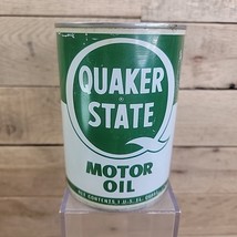 VTG Quaker State Motor Oil Can Empty Metal 1 Qt SAE 30 Opened #6 - $14.80