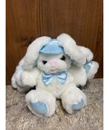 VINTAGE DAYTON HUDSON WHITE &amp; BLUE LONG EAR BUNNY RABBIT STUFFED ANIMAL ... - $19.99