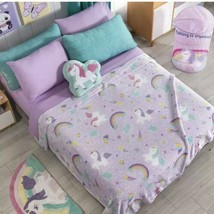 Unicorn Rainbow Soft Blanket Bedding Teens Warm Cozy Cute Gift Queen Size 1 Pcs - £35.47 GBP