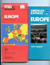 Michelin 920 Europe Map &amp; American Express Europe City Maps Booklet 1982  - $17.82