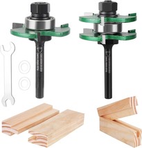 Kowood Pro Tongue And Groove Set Of 2 Pcs., 1/4 Inch Shank Router Bit Se... - $38.95
