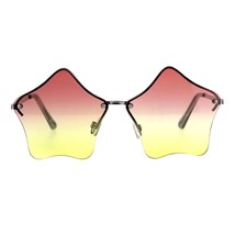 Sternform Sonnenbrille Brille Süß Stars Linse Halb Rahmenlosen Rahmen UV 400 - £8.56 GBP