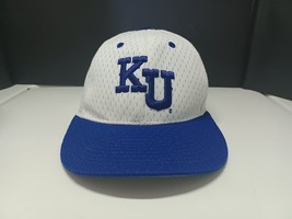 Vintage The Game KU KANSAS JAYHAWKS Size M Fitted Cap Hat Blue &amp; White NCAA - £14.93 GBP