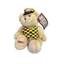 Hershey&#39;s Times Square NY Taxi Teddy Bear 2002 w Vest &amp; Hat Plush Doll 9&quot; - $14.99