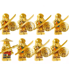 1 Set 8pcs Minifigures Golden Phantom Ninja Building Block Set - £11.77 GBP