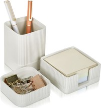 Aesthetic Desk Organizer Set Of 3 For Your Office - Sturdy Concrete Desktop - $34.93