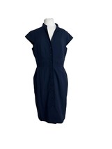 Calvin Klein Womens Dress Size 10 Navy Blue Button Front Work Career No ... - $28.71