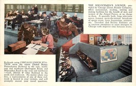 DB Postcard IL Multi View Servicemens Lounge Chicago Union Station Railroad F626 - £7.03 GBP