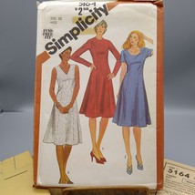 UNCUT Vintage Sewing PATTERN Simplicity 5164, Fuss Free Fit 1981 Dress w... - $10.13