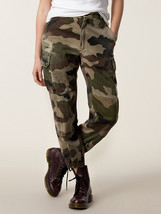 Vintage 1980s Women&#39;s French army camo pants military camouflage cargo combat w - £19.66 GBP